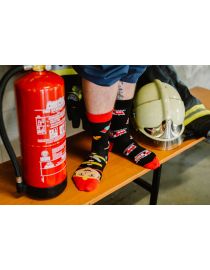 Glückliche Socken Feuerwehrmann