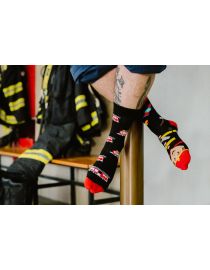 Glückliche Socken Feuerwehrmann