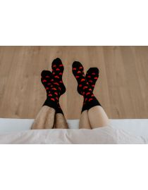 Fröhliche Socken Kleine Herzen schwarz