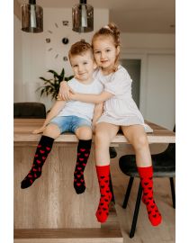Fröhliche Socken Kleine Herzen schwarz - Kinder