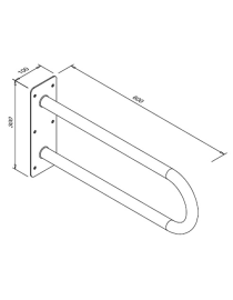 Fester, gebogener Behindertenhandlauf 600 mm aus poliertem Edelstahl