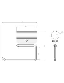 Toilettenpapierhalter für Menschen mit Behinderung, Ø 32, glänzender Edelstahl