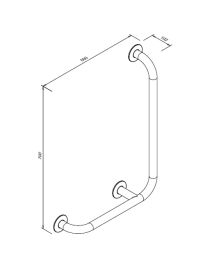 Rechteckiger Handlauf für Menschen mit Behinderungen 7/5 rechts 90° glänzender Edelstahl