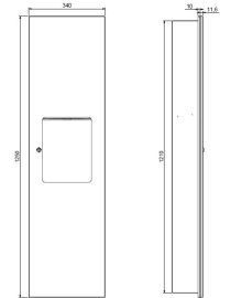 Faneco HIT Einbauset; ZZ Papierhandtuchspender 400 Blatt + versteckter Korb 20 l