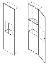 Faneco HIT Einbauset; ZZ Papierhandtuchspender 400 Blatt + versteckter Korb 20 l