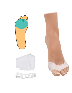 Metakissen-Bandage mit Zehentrennung und teilweiser Abdeckung des Spanns