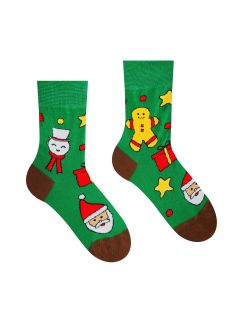Fröhliche Socken „Weihnachtszeit ist Weihnachtszeit“ – grüne Kindersocken