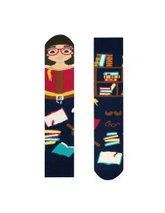Glückliche Bücherwurm-Socken
