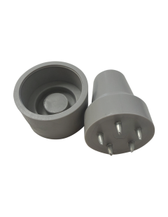 Rutschfeste Winterkrückenbefestigung mit Spikes, 18 mm grau