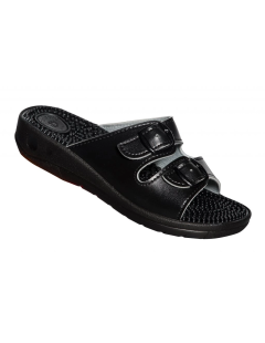 Massage-Rehabilitationsschuhe 2-Schnallen - Schwarz