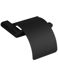 Sydney Black Toilettenpapierhalter mit Klappdeckel
