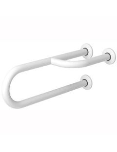 Fester Handlauf für Menschen mit Behinderungen, 3-fach abgestützter rechter Handlauf, 600 mm, weißer Stahl