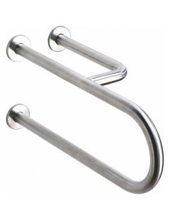Fester Handlauf für Menschen mit Behinderungen, 3-fach stützend rechts, 550 mm, Edelstahl matt
