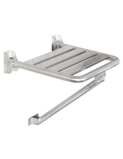 Klappbarer Duschsitz mit Stützen, mattem Edelstahl