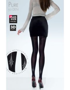 Gemusterte Damenstrumpfhose aus reinem 50-Denier-Material