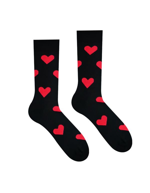 Glückliche Socken Herz Schwarz