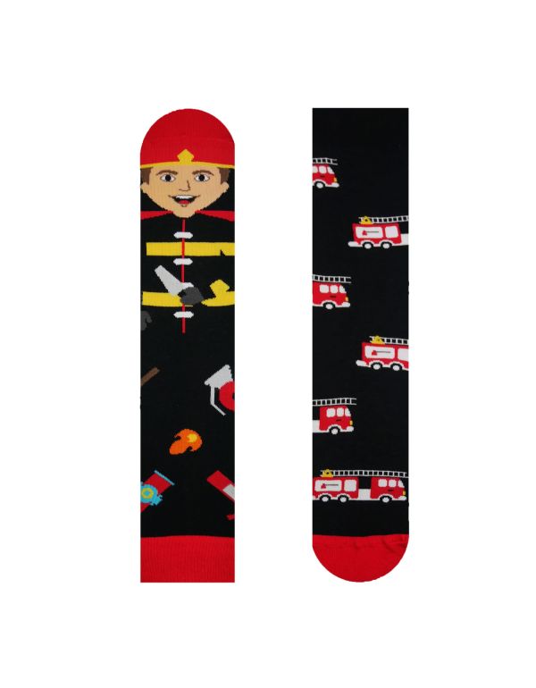 Glückliche Socken Feuerwehrmann