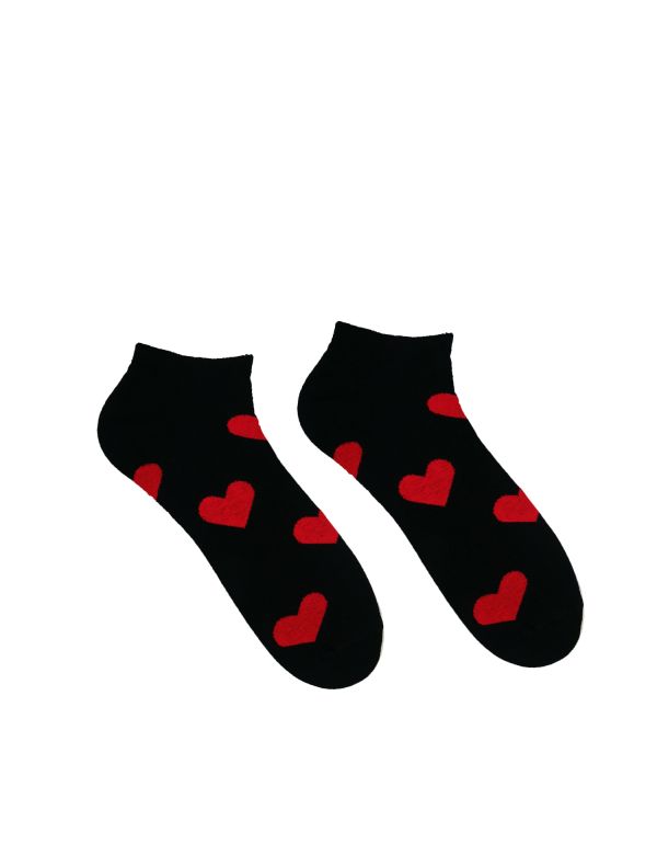 Glückliche Socken Srdiečko Schwarz - Knöchel