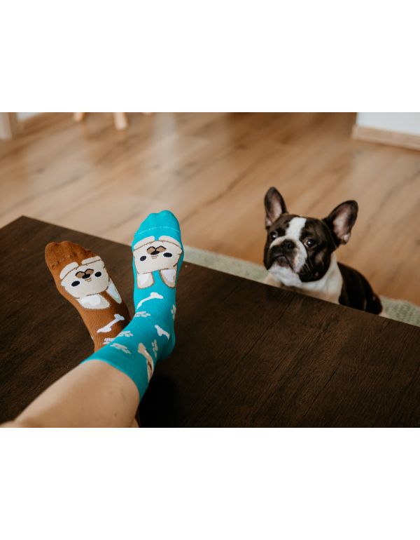 Fröhliche Bulldoggensocken
