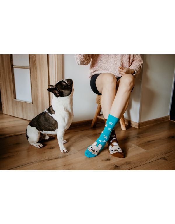 Fröhliche Bulldoggensocken