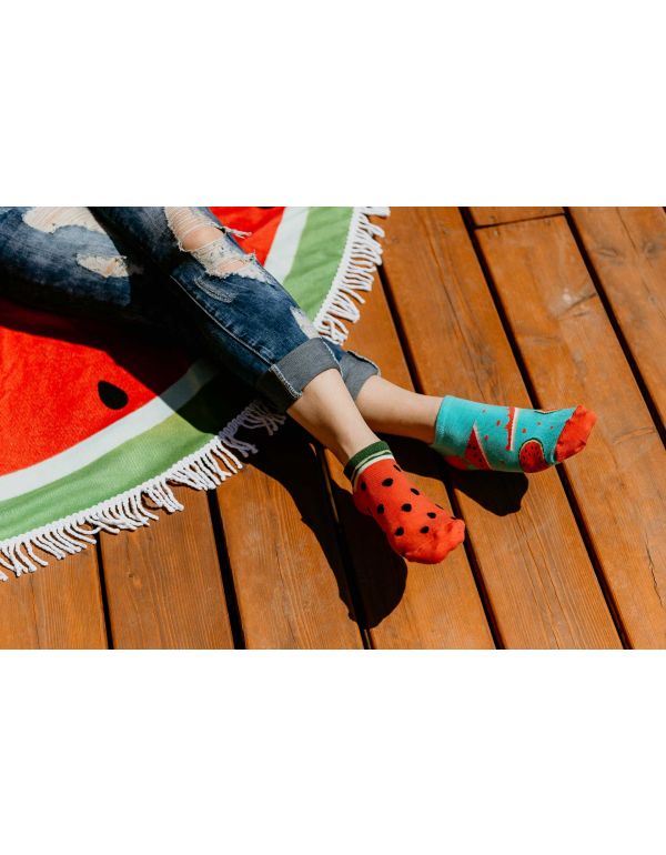 Fröhliche Melonensocken - Knöchel