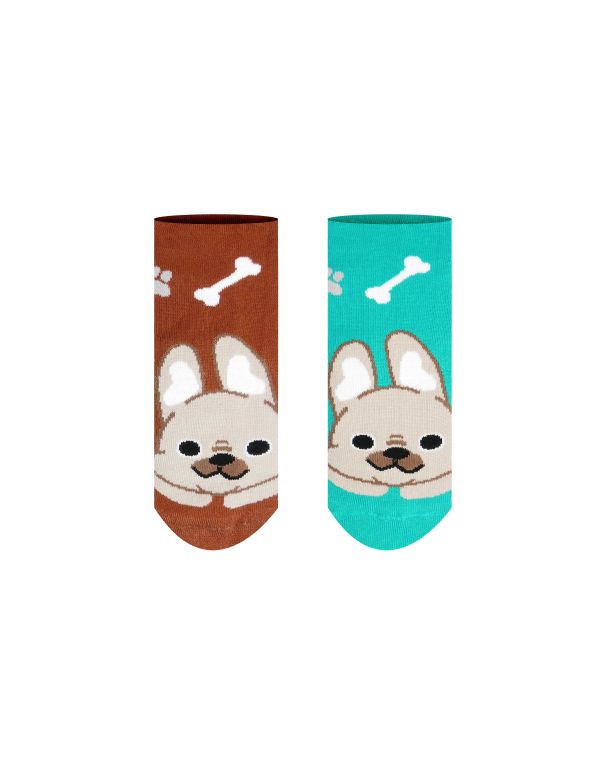 Fröhliche Bulldoggensocken – Knöchel