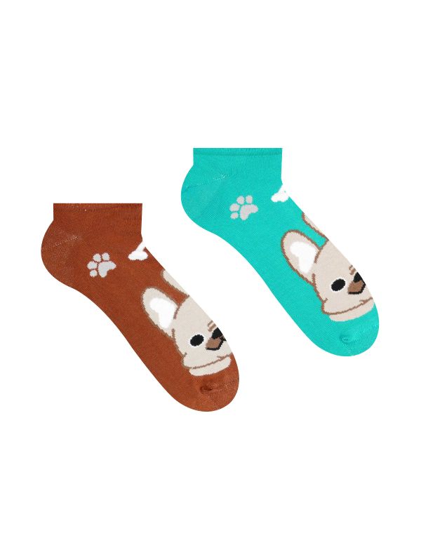 Fröhliche Bulldoggensocken – Knöchel