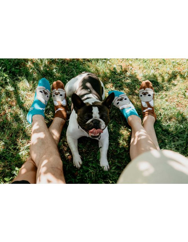 Fröhliche Bulldoggensocken – Knöchel