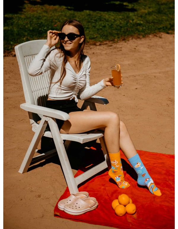 Fröhliche Socken Strand