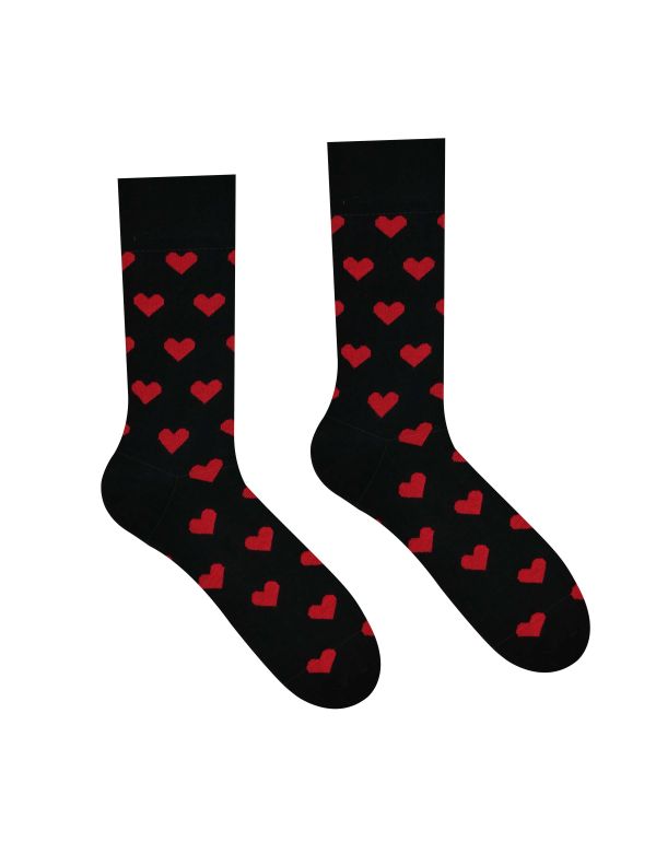 Fröhliche Socken Kleine Herzen schwarz