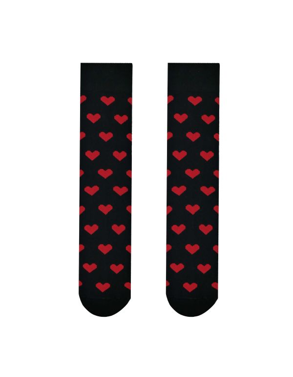 Fröhliche Socken Kleine Herzen schwarz
