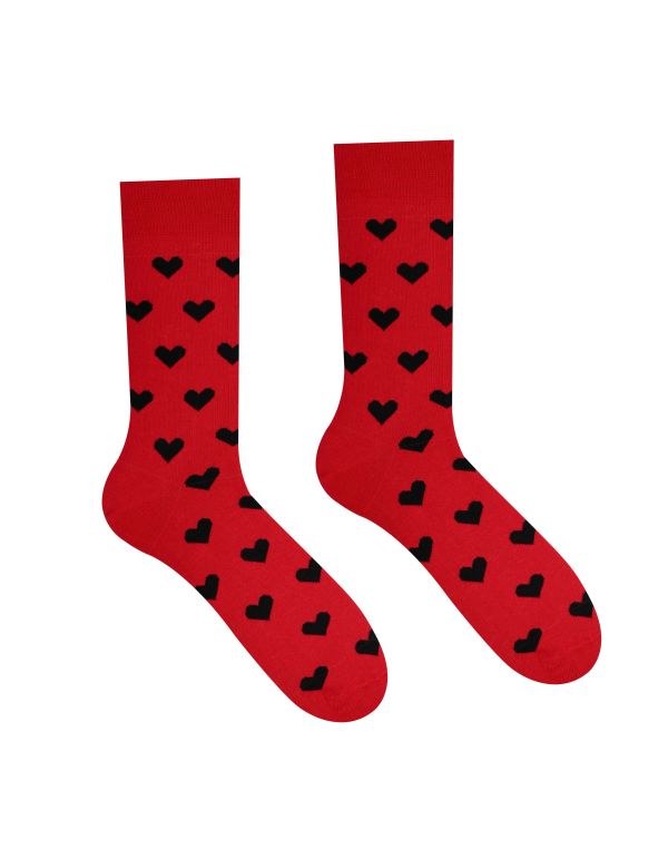 Fröhliche Socken Kleine rote Herzen