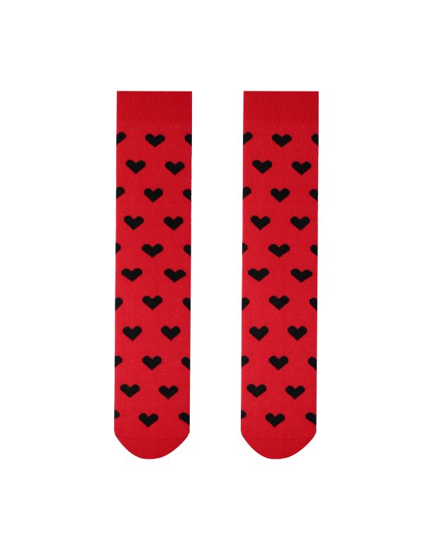 Fröhliche Socken Kleine rote Herzen