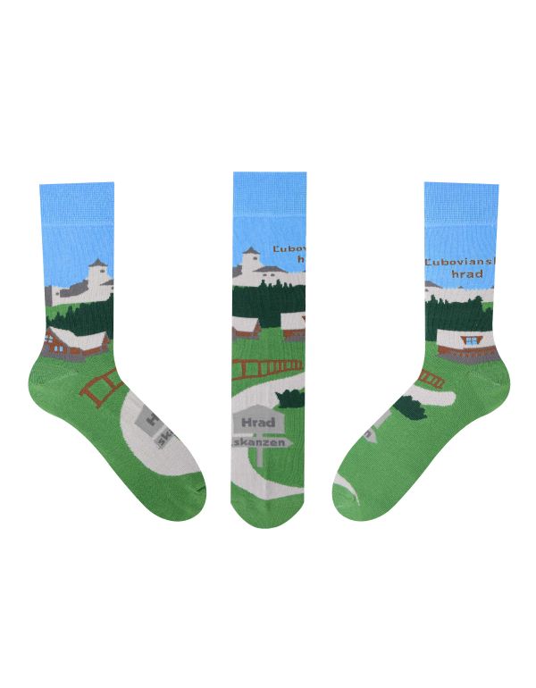 Glückliche Socken Ľubovnian Castle