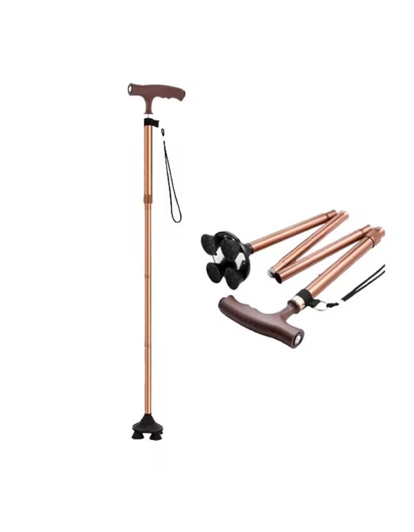 Bronzener Spazierstock mit Stabilisierungsverlängerung und Beleuchtung