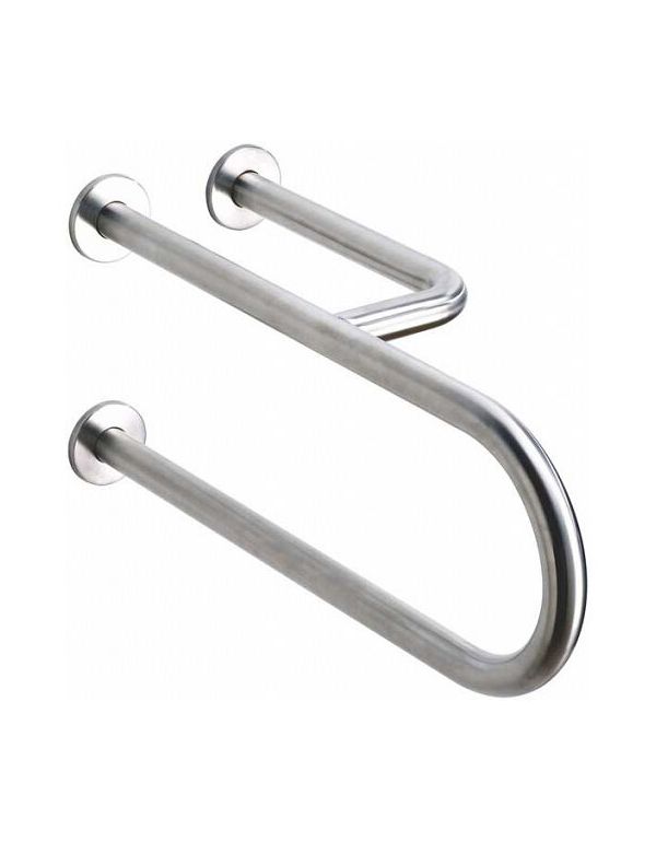 Fester Handlauf für Menschen mit Behinderungen, 3-fach stützend rechts, 550 mm, Edelstahl matt