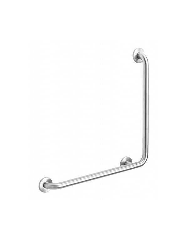 Linker Handlauf für körperlich beeinträchtigte Personen mit einem 90°-Winkel, glänzender Edelstahl 7/5