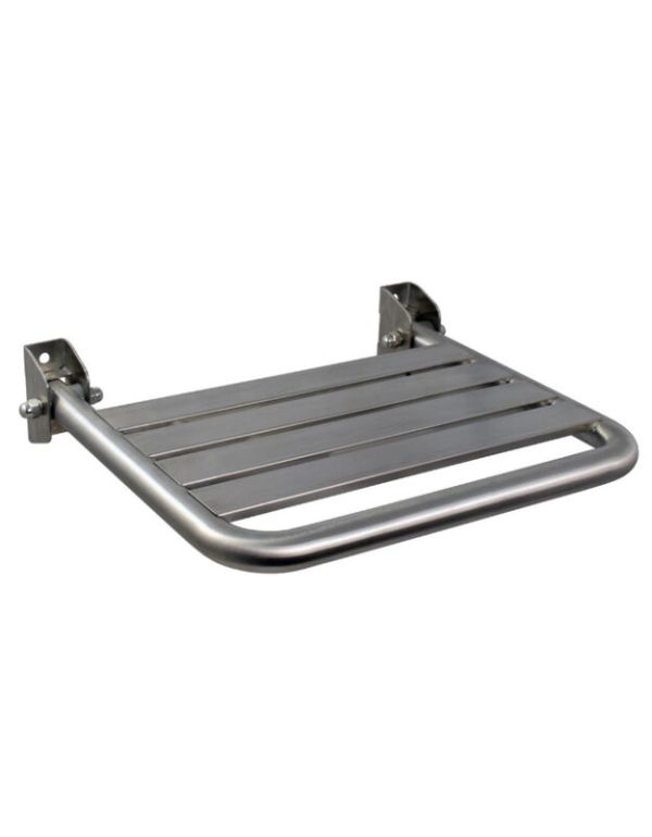 Klappbarer Duschsitz aus gebürstetem Edelstahl