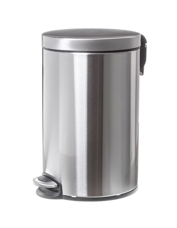 Badezimmer-Abfalleimer aus mattem Edelstahl, 30 l