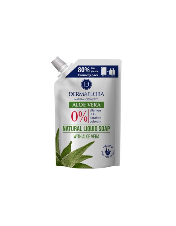 Dermaflora 0% Flüssigseife 800ml mit Aloe Vera - Nachfüllpackung