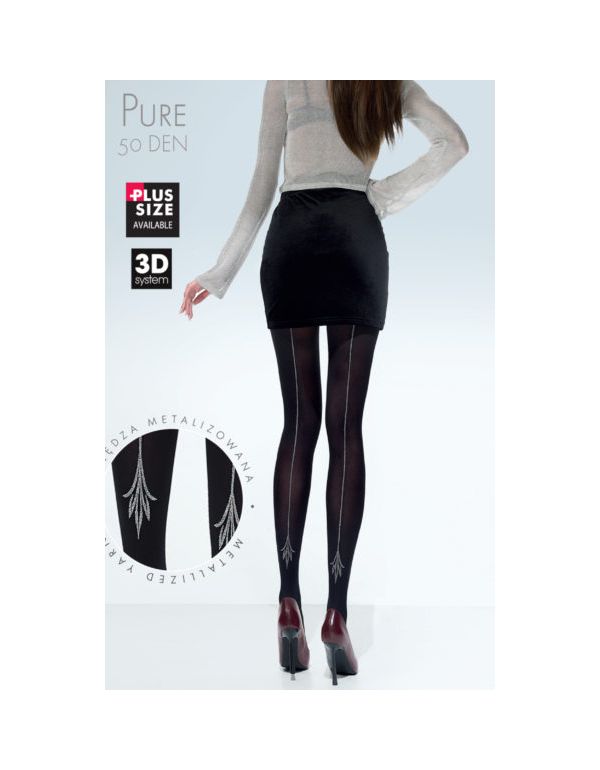Gemusterte Damenstrumpfhose aus reinem 50-Denier-Material