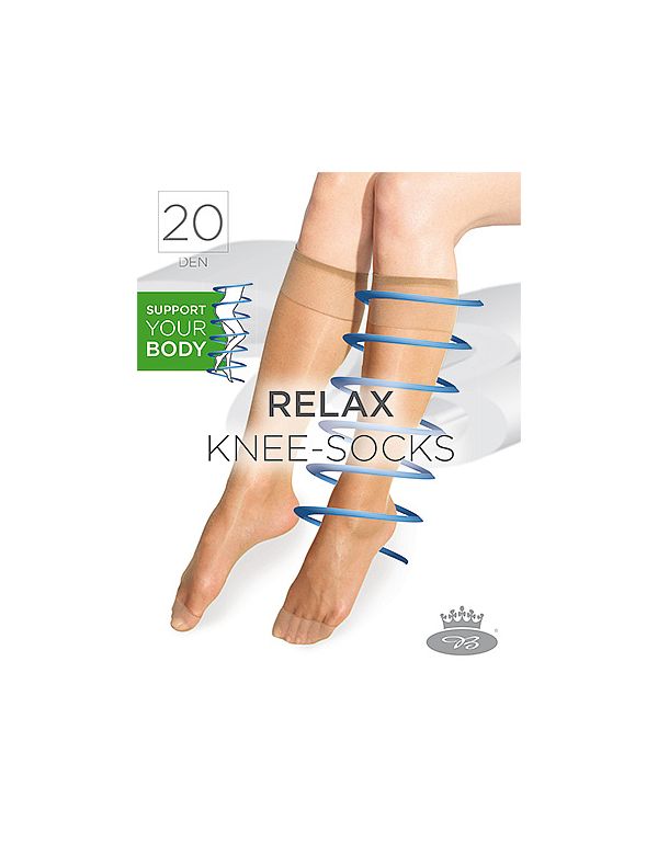 Damen-Nylon-Kniestrümpfe RELAX Kniestrümpfe 20 DEN