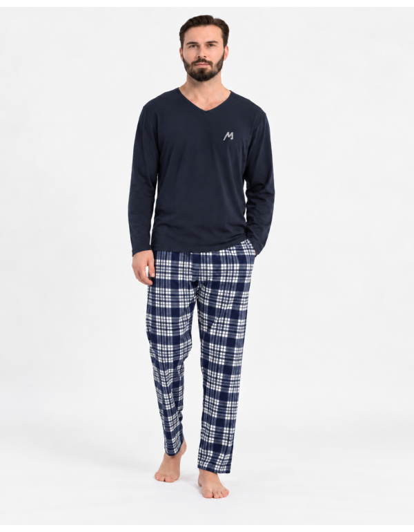 Herrenpyjama mit karierter Hose