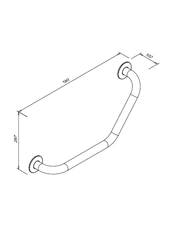 Polierter Edelstahl-Handlauf mit 130°-Winkel für Menschen mit Behinderungen