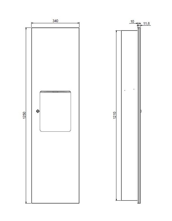 Faneco HIT Einbauset; ZZ Papierhandtuchspender 400 Blatt + versteckter Korb 20 l