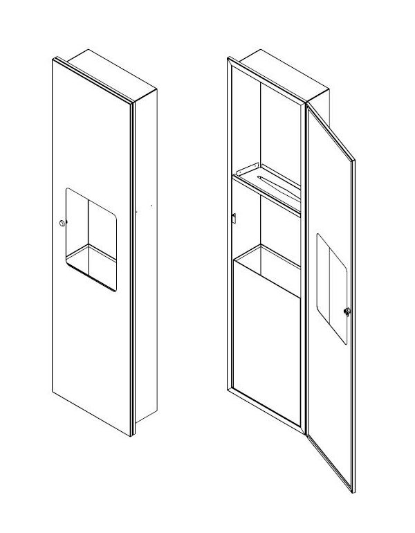 Faneco HIT Einbauset; ZZ Papierhandtuchspender 400 Blatt + versteckter Korb 20 l